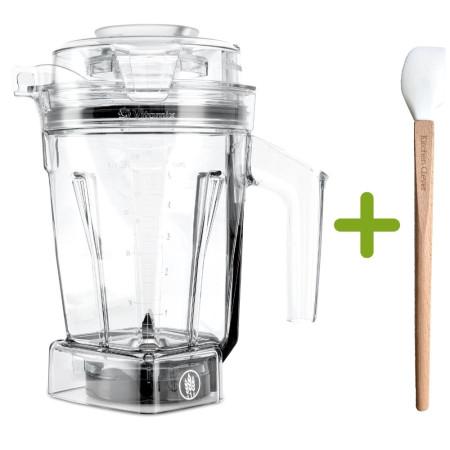 Vitamix Mahlbehälter Smart Trockenbehälter Ascent frontal mit Kitchen Clever Spatel 3 cm breit