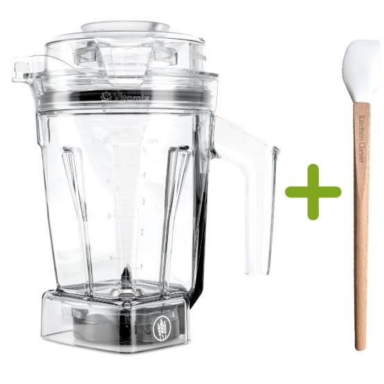 Vitamix Mahlbehälter Smart Trockenbehälter Ascent frontal mit Kitchen Clever Spatel 3 cm breit